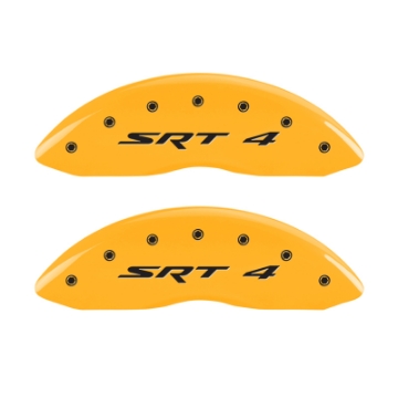 Picture of MGP 4 Caliper Covers Engraved Front & Rear SRT4 Yellow finish black ch
