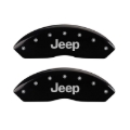 Picture of MGP 4 Caliper Covers Engraved Front JEEP Engraved Rear JEEP Grill logo Black finish silver ch