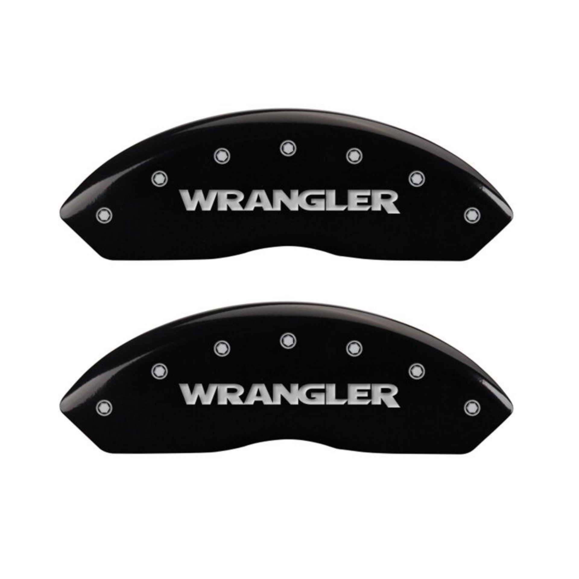 Picture of MGP 4 Caliper Covers Engraved Front & Rear WRANGLER Black finish silver ch