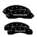 Picture of MGP 4 Caliper Covers Engraved Front & Rear WRANGLER Black finish silver ch