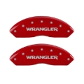 Picture of MGP 4 Caliper Covers Engraved Front & Rear WRANGLER Red finish silver ch