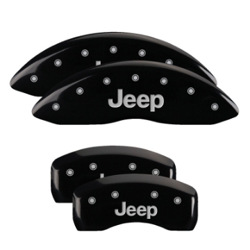 Picture of MGP 4 Caliper Covers Engraved Front & Rear JEEP Black finish silver ch