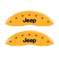 Picture of MGP 4 Caliper Covers Engraved Front JEEP Engraved Rear JEEP Grill logo Yellow finish black ch
