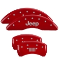 Picture of MGP 4 Caliper Covers Engraved Front & Rear MOPAR Red finish silver ch