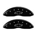 Picture of MGP Front set 2 Caliper Covers Engraved Front Bowtie Black finish silver ch