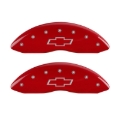 Picture of MGP Front set 2 Caliper Covers Engraved Front Bowtie Red finish silver ch