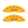 Picture of MGP Front set 2 Caliper Covers Engraved Front Bowtie Yellow finish black ch