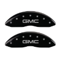 Picture of MGP Front set 2 Caliper Covers Engraved Front GMC Black finish silver ch