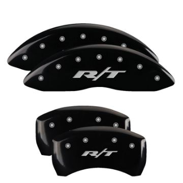 Picture of MGP Front set 2 Caliper Covers Engraved Front SRT4 Black finish silver ch