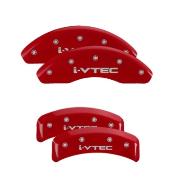 Picture of MGP 4 Caliper Covers Engraved Front & Rear i-Vtec Red finish silver ch