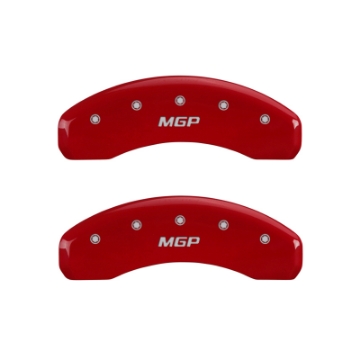 Picture of MGP 4 Caliper Covers Engraved Front & Rear MGP Red finish silver ch