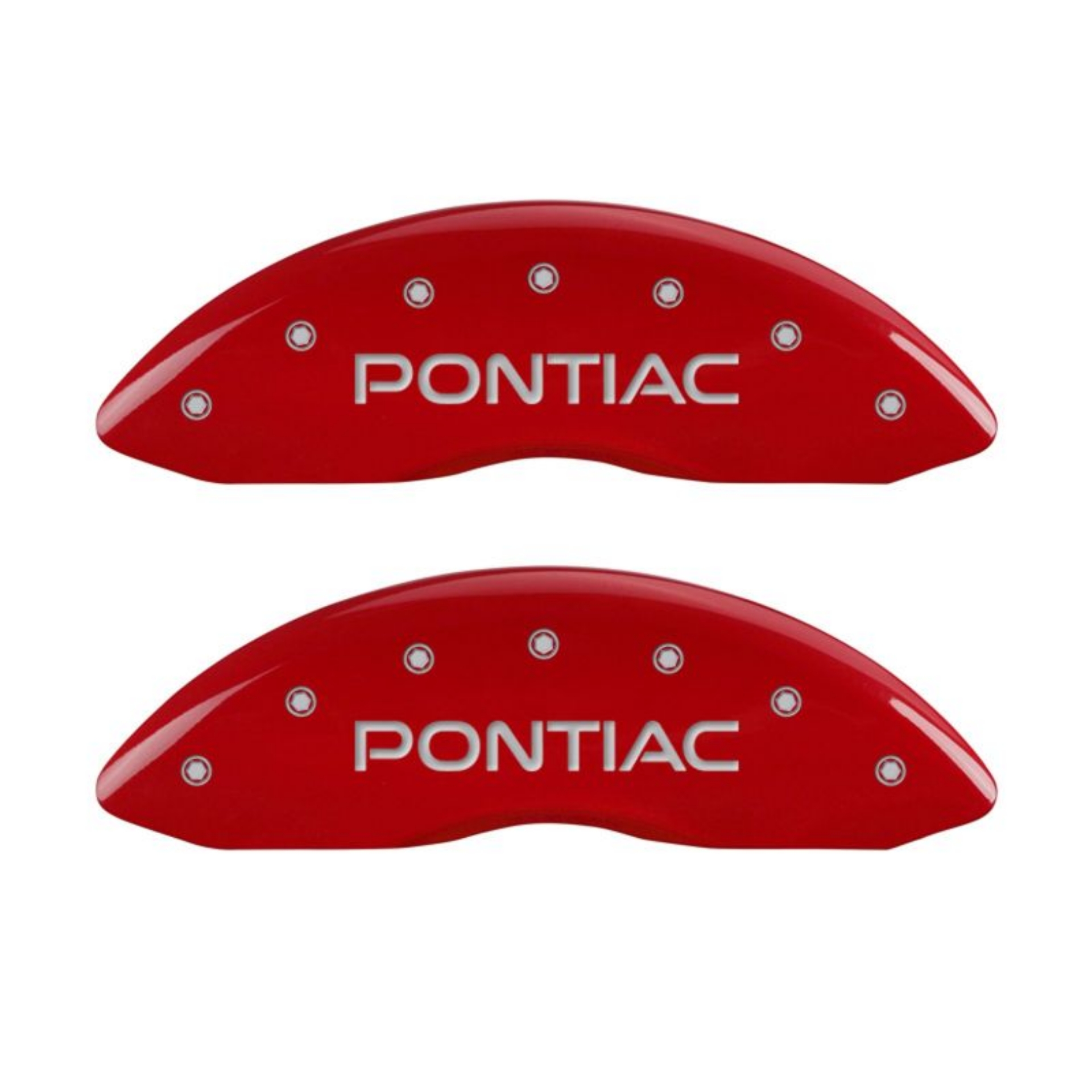 Picture of MGP 4 Caliper Covers Engraved Front Pontiac Engraved Rear GXP Red finish silver ch