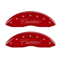 Picture of MGP 4 Caliper Covers Engraved Front Cursive-Cadillac Engraved Rear CTS4 Red finish silver ch