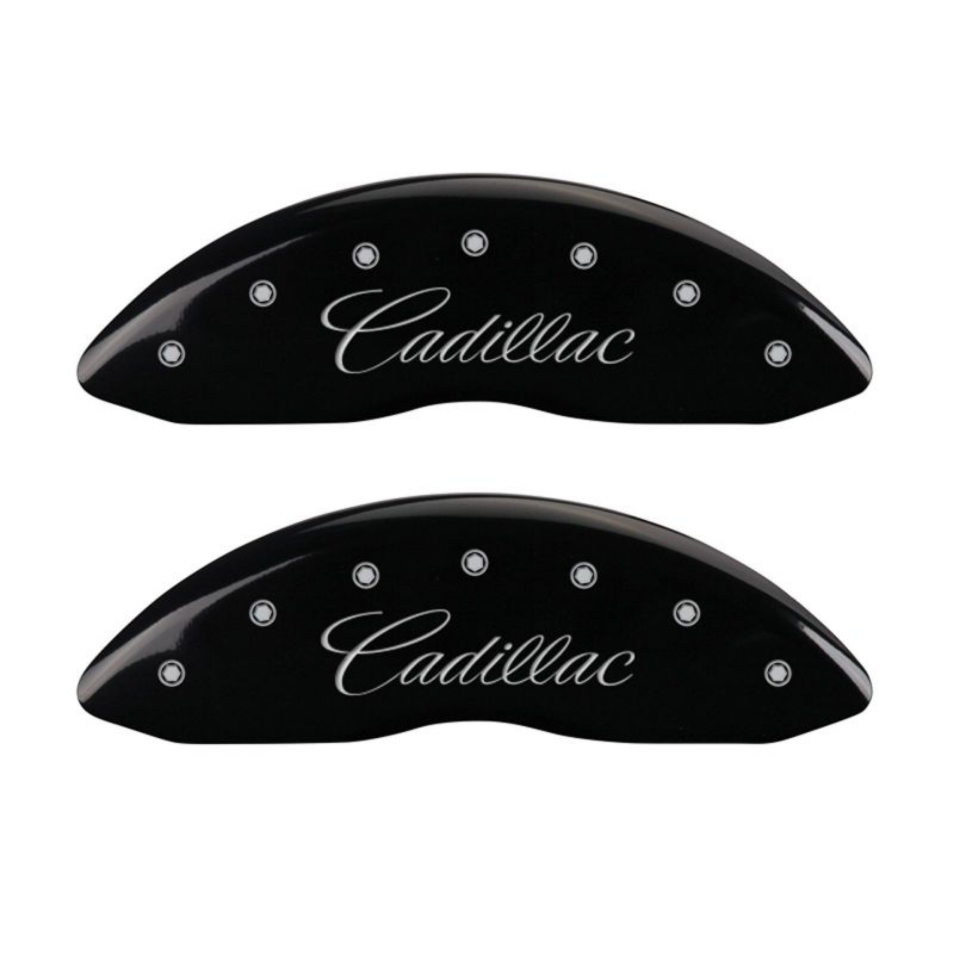 Picture of MGP 4 Caliper Covers Engraved Front Cursive-Cadillac Engraved Rear CTS Black finish silver ch