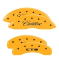 Picture of MGP 4 Caliper Covers Engraved Front Cursive-Cadillac Engraved Rear CTS Yellow finish black ch