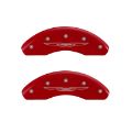 Picture of MGP 4 Caliper Covers Engraved Front & Rear Style 2-Chrysler Wing Red finish silver ch
