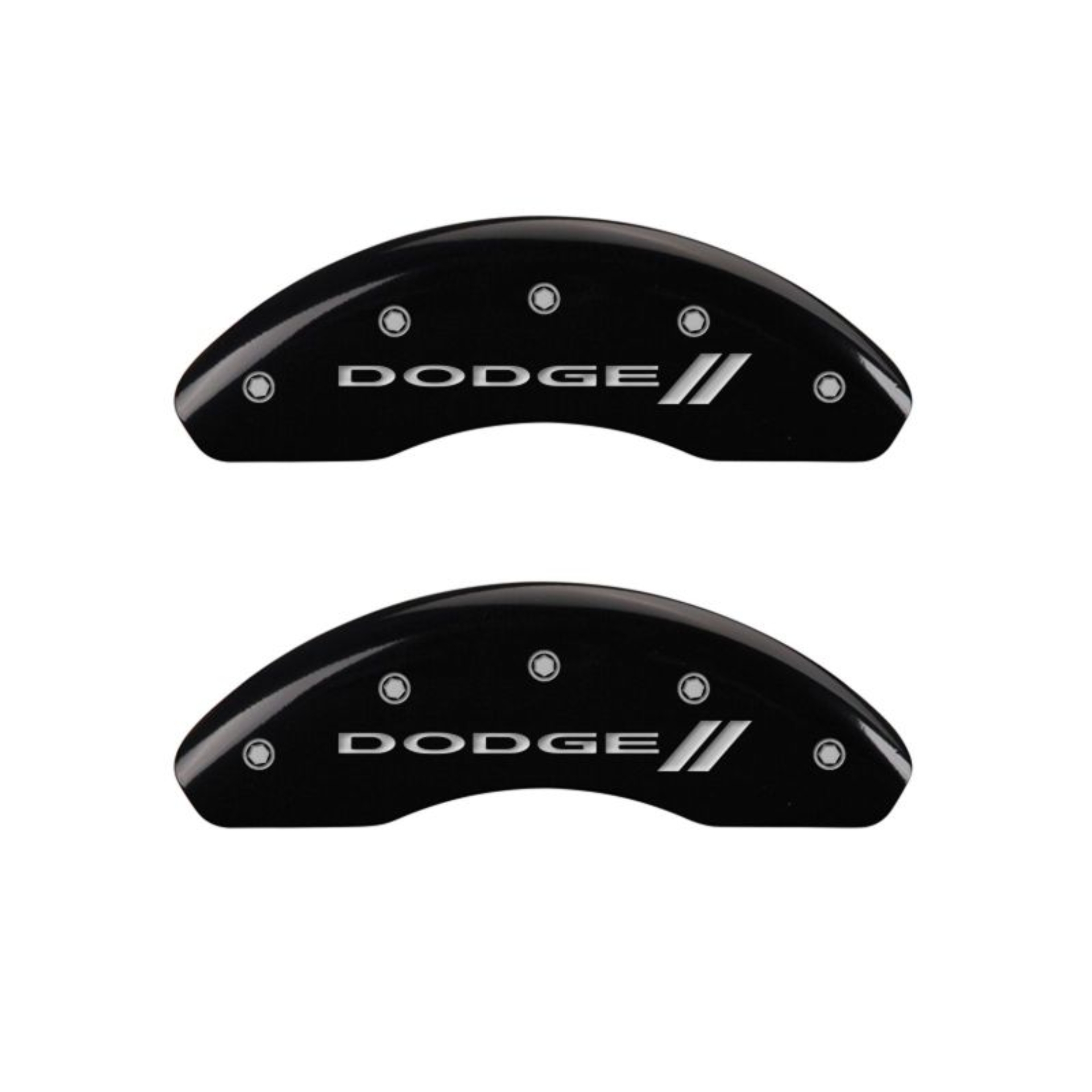 Picture of MGP 4 Caliper Covers Engraved Front & Rear With stripes-Dodge Black finish silver ch