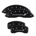 Picture of MGP 4 Caliper Covers Engraved Front & Rear With stripes-Dodge Black finish silver ch