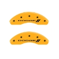 Picture of MGP 4 Caliper Covers Engraved Front & Rear With stripes-Dodge Yellow finish black ch