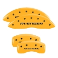 Picture of MGP 4 Caliper Covers Engraved Front & Rear With out stripes-Dodge Red finish silver ch