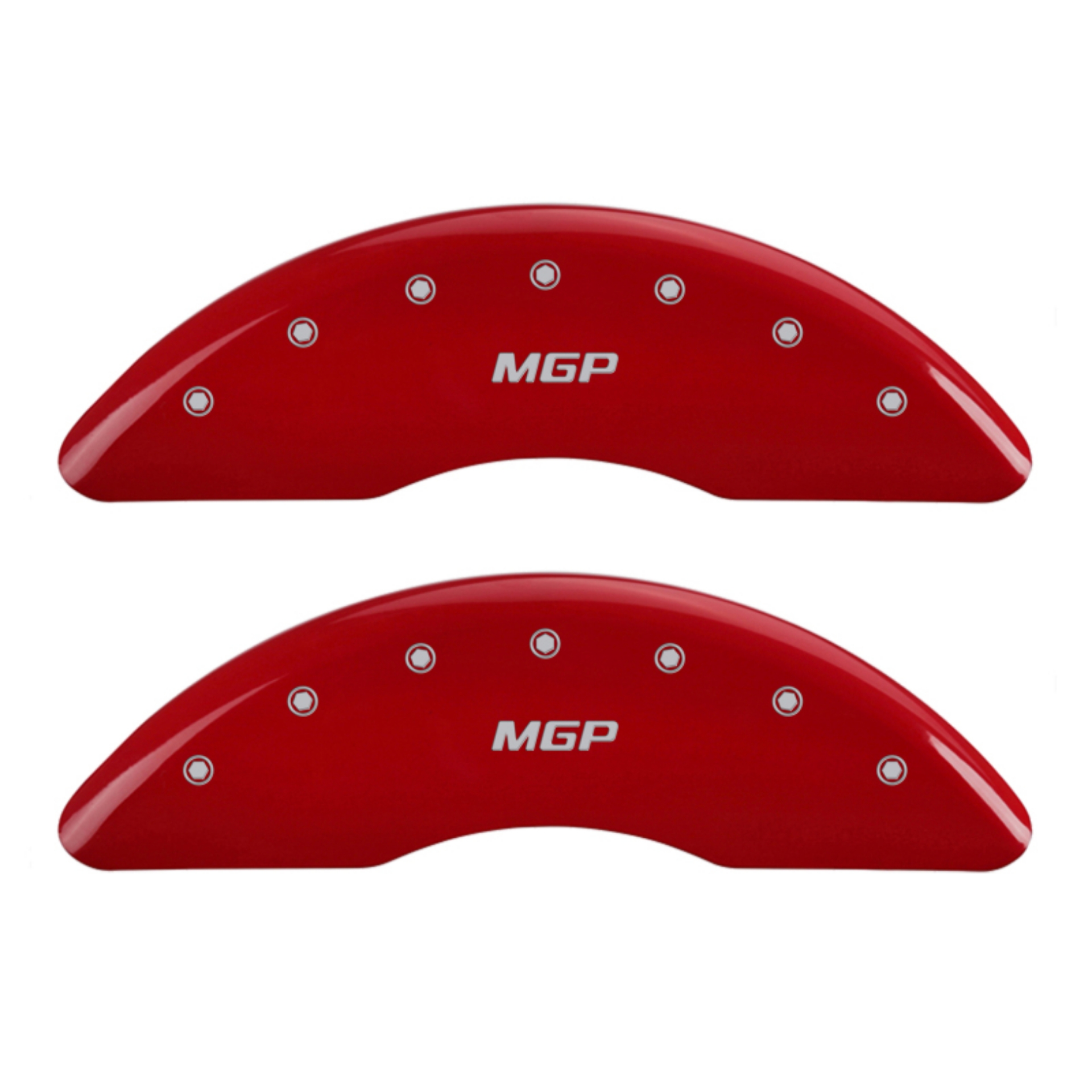 Picture of MGP 4 Caliper Covers Engraved Front & Rear MGP Red finish silver ch