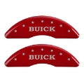 Picture of MGP 4 Caliper Covers Engraved Front Buick Engraved Rear Buick Shield Red finish silver ch