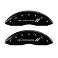 Picture of MGP 4 Caliper Covers Engraved Front & Rear With stripes-Avenger Black finish silver ch