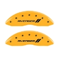 Picture of MGP 4 Caliper Covers Engraved Front & Rear With stripes-Avenger Yellow finish black ch