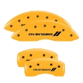 Picture of MGP 4 Caliper Covers Engraved Front & Rear With stripes-Avenger Yellow finish black ch