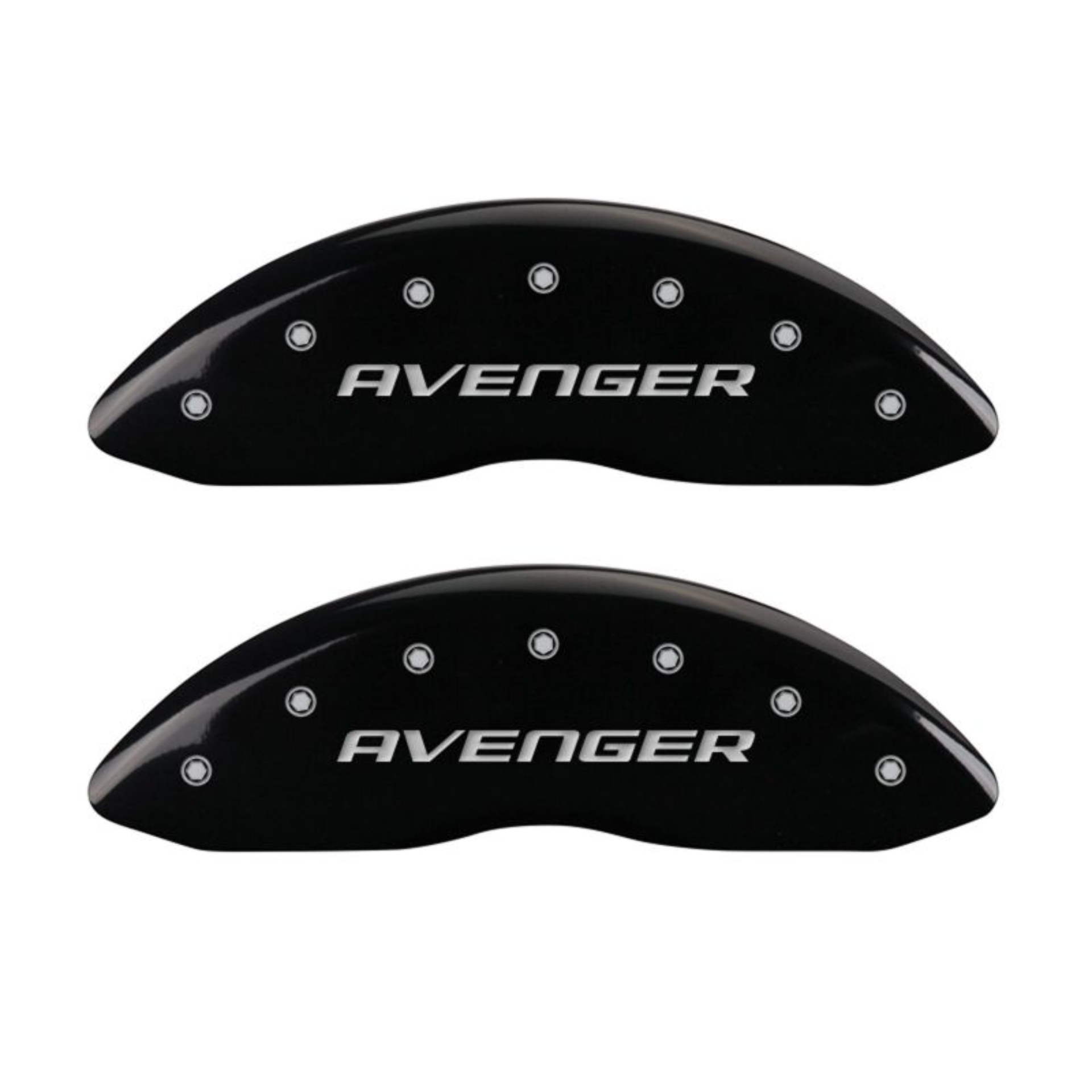 Picture of MGP 4 Caliper Covers Engraved Front & Rear With out stripes-Avenger Black finish silver ch