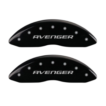 Picture of MGP 4 Caliper Covers Engraved Front & Rear With out stripes-Avenger Black finish silver ch