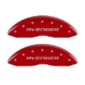 Picture of MGP 4 Caliper Covers Engraved Front & Rear With out stripes-Avenger Red finish silver ch