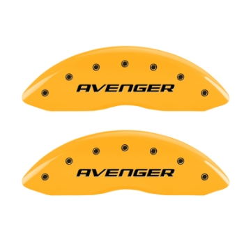 Picture of MGP 4 Caliper Covers Engraved Front & Rear With out stripes-Avenger Yellow finish black ch