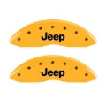 Picture of MGP Front set 2 Caliper Covers Engraved Front JEEP Yellow finish black ch