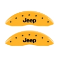 Picture of MGP Front set 2 Caliper Covers Engraved Front JEEP Yellow finish black ch