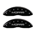Picture of MGP Front set 2 Caliper Covers Engraved Front MOPAR Black finish silver ch