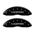 Picture of MGP Front set 2 Caliper Covers Engraved Front MOPAR Black finish silver ch