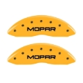 Picture of MGP Front set 2 Caliper Covers Engraved Front MOPAR Yellow finish black ch