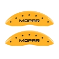 Picture of MGP Front set 2 Caliper Covers Engraved Front MOPAR Yellow finish black ch