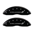 Picture of MGP 4 Caliper Covers Engraved Front & Rear With stripes-Challenger Black finish silver ch