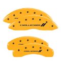 Picture of MGP 4 Caliper Covers Engraved Front & Rear With stripes-Challenger Yellow finish black ch
