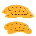 Picture of MGP 4 Caliper Covers Engraved Front & Rear Block-Challenger Yellow finish black ch