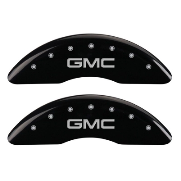 Picture of MGP 4 Caliper Covers Engraved Front & Rear GMC Black finish silver ch
