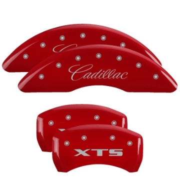 Picture of MGP 4 Caliper Covers Engraved Front & Rear GMC Red finish silver ch