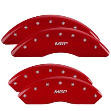 Picture of MGP 4 Caliper Covers Engraved Front & Rear MGP Red finish silver ch