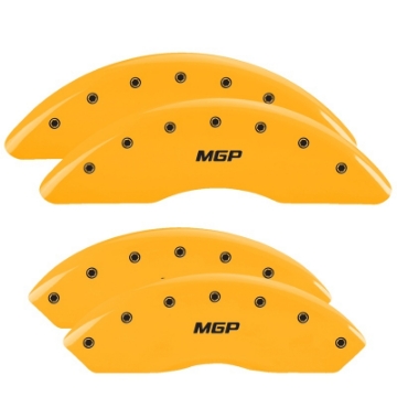 Picture of MGP 4 Caliper Covers Engraved Front & Rear MGP Yellow finish black ch