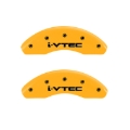 Picture of MGP Front set 2 Caliper Covers Engraved Front i-Vtec Yellow finish black ch