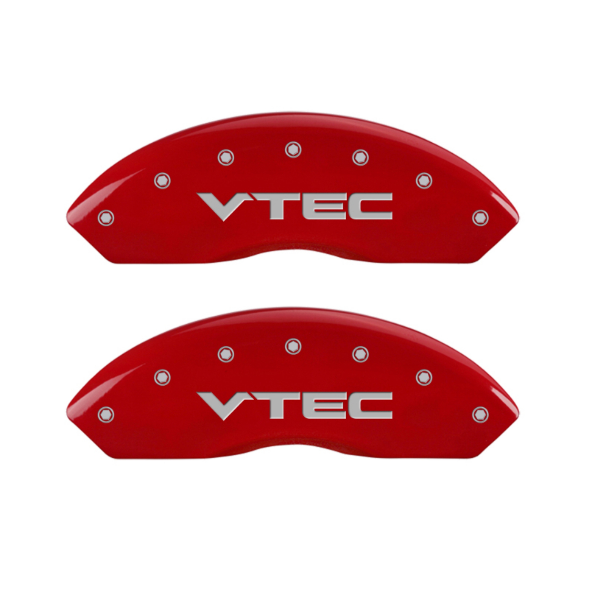 Picture of MGP 4 Caliper Covers Engraved Front & Rear Vtech Red finish silver ch
