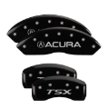 Picture of MGP 4 Caliper Covers Engraved Front Acura Engraved Rear TSX Black finish silver ch