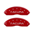 Picture of MGP 4 Caliper Covers Engraved Front Acura Engraved Rear TSX Red finish silver ch